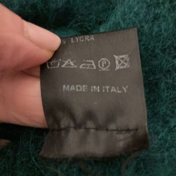 D. Exterior Made In Italy Open Cardigan Sweater in Green. Wool/Mohair. Size S. - Picture 7 of 7